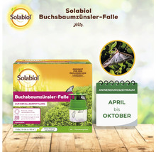 Solabiol Buchsbaumzünsler Falle zur Befallsermittlung im Garten mit Pheromonen für den Zeitraum von April bis Oktober geeignet.