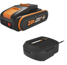 Worx Power Share Akku 20 Volt 2.0 Amperestunden mit passendem Akku Ladegerät für Elektrowerkzeuge