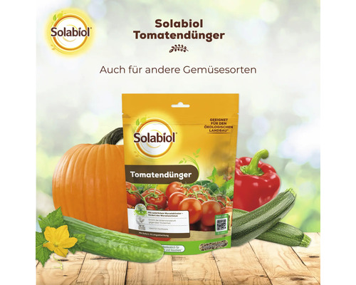Solabiol Tomatendünger für Tomaten und Gemüse, organischer Dünger in staubfreiem Granulat, geeignet für ökologischen Landbau.