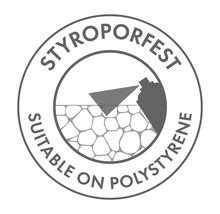 Symbol für Styroporfest Eignung für Polystyrol Untergründe zur Anwendung mit Sprühdosen