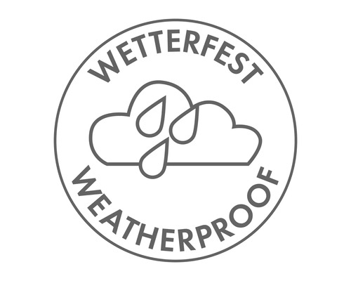 Symbol für wetterfestes Produkt