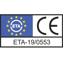 Europäische Technische Bewertung mit CE Kennzeichnung ETA 19 0553