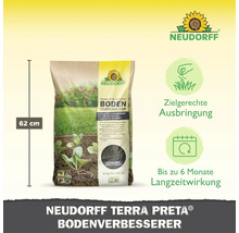 Neudorff Terra Preta Bodenverbesserer im 10 Kilogramm Sack mit einer Höhe von 62 Zentimetern und einer Langzeitwirkung von bis zu 6 Monaten.