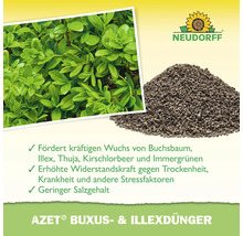 Neudorff Azet Buxus und Illex Dünger für kräftigen Wuchs von Buchsbaum, Illex, Thuja und Kirschlorbeer mit erhöhter Widerstandskraft.