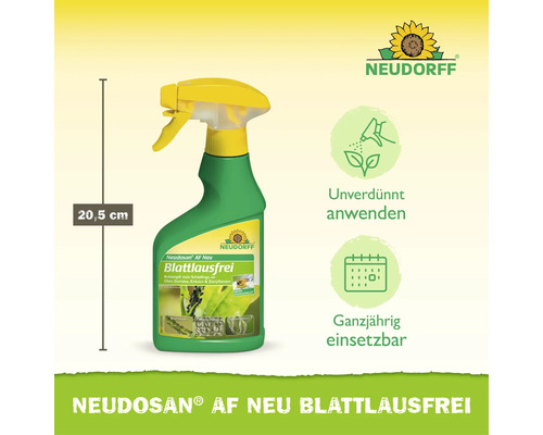 Neudorff Neudosan AF Neu Blattlausfrei Sprühflasche zur Schädlingsbekämpfung an Pflanzen, 20,5 Zentimeter hoch, unverdünnt und ganzjährig anwendbar.