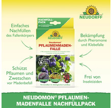Neudorff Neudomon Pflaumenmadenfalle Nachfüllpack zur Bekämpfung von Pflaumenwicklern mit Pheromonen und Leimtafeln.