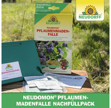 Neudorff Neudomon Pflaumenmadenfalle Nachfüllpack mit Lockstoffdepots und Leimtafeln zur biologischen Schädlingsbekämpfung im Obstbau.