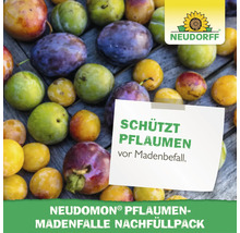 Neudomon Pflaumen Madenfalle Nachfüllpack zum Schutz von Pflaumen vor Madenbefall mit Neudorff Logo.