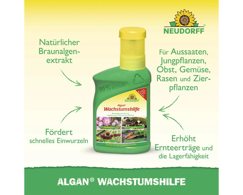 Neudorff Algan Wachstumshilfe aus Braunalgenextrakt zur Stärkung von Pflanzen, Obst, Gemüse und Rasen.