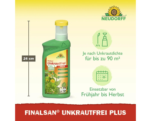 Neudorff Finalsan UnkrautFrei Plus Unkrautvernichtungsmittel in der 24 Zentimeter Flasche für bis zu 90 Quadratmeter Anwendung