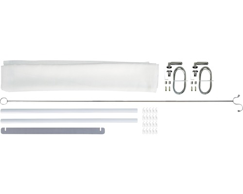 Komplettes Zubehörset für Flächenvorhänge mit Paneelwagen, Beschwerungsprofil und Montagezubehör