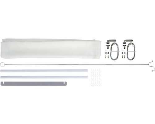 Komplette Duschvorhanggarnitur mit Vorhang, Stange, Ringen und Montagezubehör