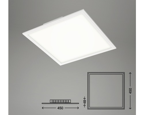 Quadratische LED Deckenleuchte mit Maßangaben