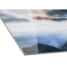 Acrylglasbild mit Bergmotiv und Nebel