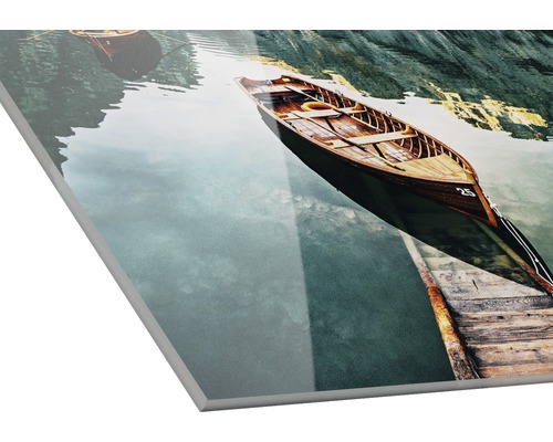 Acrylglasbild mit einem Boot auf dem See
