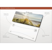 Glasbild Wilder Strand 50x125 cm
