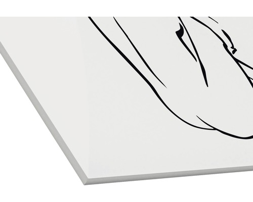 Acrylglasbild mit abstrakter Zeichnung