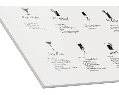 Cocktail Rezept Anleitung als Wandbild