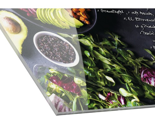 Acrylglasbild mit Darstellung von Zutaten für einen Salat