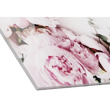 Nahaufnahme eines Acrylglasbildes mit Pfingstrosenmotiv