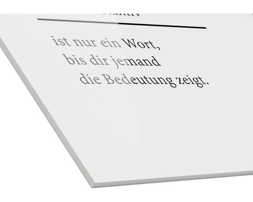 Acrylglasbild mit Text