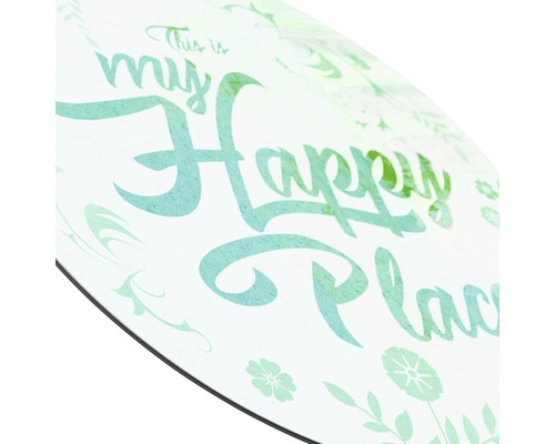 Dekorative Platte mit der Aufschrift ''This is my happy place''.