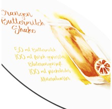 Abbildung eines Rezepts für Orangenbuttermilchshake