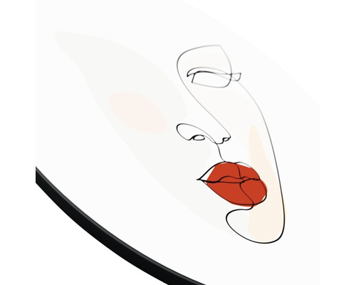 Dekoratives Wandbild mit Frauengesicht in minimalistischem Stil