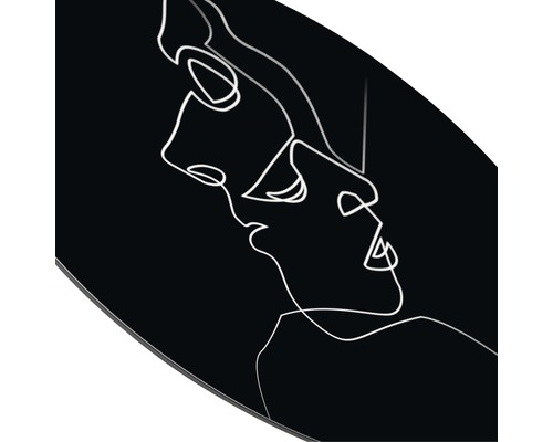Dekoratives Wandbild mit minimalistischer Darstellung zweier Gesichter
