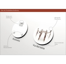 Glasbild mit Aufhängung und Abstandshalter inklusive, Vorderseite mit glänzender Oberfläche in freischwebender Optik