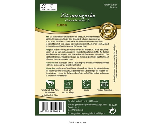 Zitronengurke Saatgutpackung