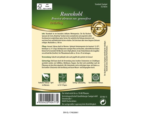 Rosenkohl Redarling Saatgutpackung