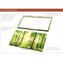 Giclée Kunstdruck auf Leinwand mit Waldmotiv und Spannrahmen aus Kiefernholz
