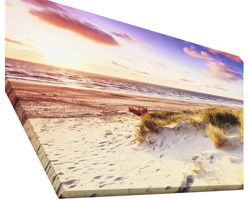 Leinwandbild mit Strandmotiv bei Sonnenuntergang