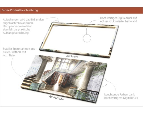 Informationen zum Giclée Leinwanddruck mit Rahmen
