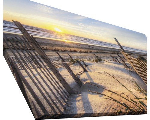 Leinwandbild mit Strandmotiv bei Sonnenuntergang