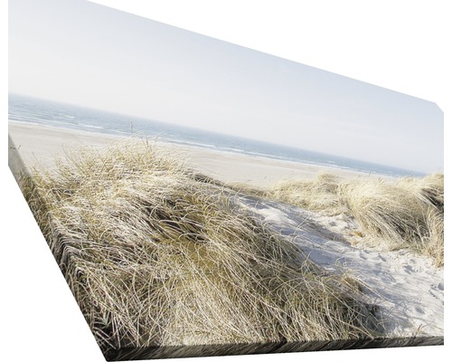 Leinwandbild mit Strandmotiv und Gräsern