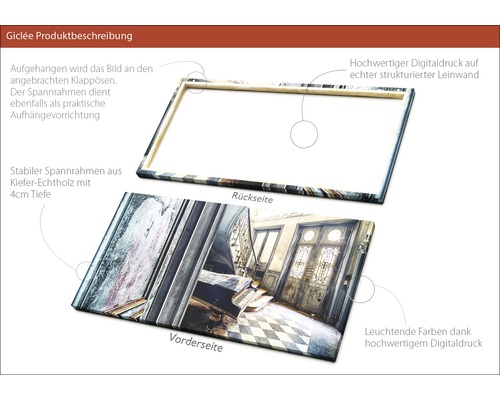 Produktbeschreibung Giclée-Druck mit Holzrahmen