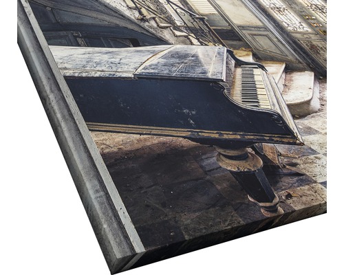 Leinwandbild mit einem alten Klavier in einem verlassenen Raum