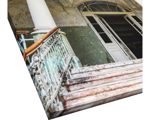 Leinwandbild mit Treppe und Säule