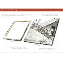 Giclée Kunstdruck auf Leinwand mit Treppenmotiv und Holzkeilrahmen