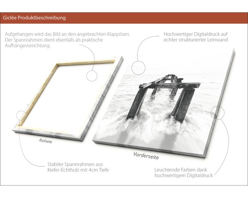 Giclée Kunstdruck auf Leinwand mit Keilrahmen aus Kiefernholz