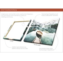 Giclée Kunstdruck auf Leinwand mit Holzrahmen und Bergsee Motiv