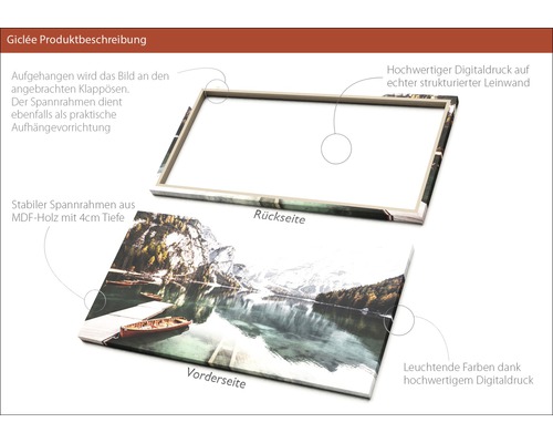 Giclée Kunstdruck mit MDF-Holzrahmen und Landschaftsmotiv