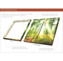 Giclée Kunstdruck auf Leinwand mit Waldmotiv und Holzrahmen