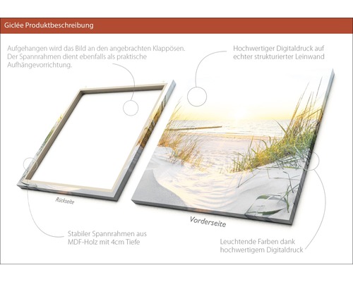 Leinwandbild mit digitalem Druck und MDF-Holzrahmen