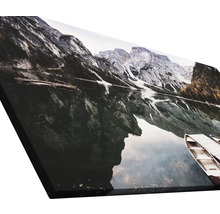 Leinwanddruck mit Bergsee-Motiv und Ruderbooten
