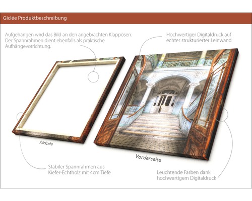 Giclée Kunstdruck auf Leinwand mit Holzrahmen