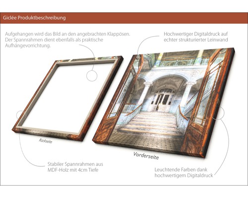 Giclée Kunstdruck auf Leinwand mit MDF Rahmen