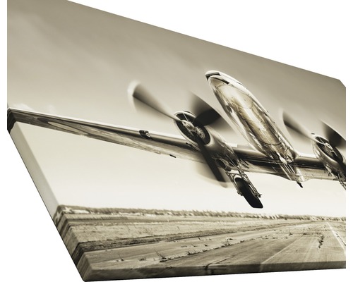 Leinwanddruck eines startenden Flugzeugs